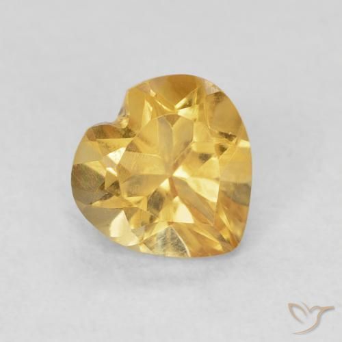 0.74 карата, натуральный Medium Dark-Golden Цитрин, Сердце, Чистота VVS