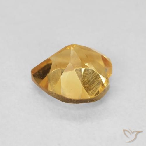 0.74 карата, натуральный Medium Dark-Golden Цитрин, Сердце, Чистота VVS