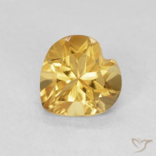 0.74ct Натуральный Темно-золотой апельсин Цитрин, Сердце, Чистота VVS