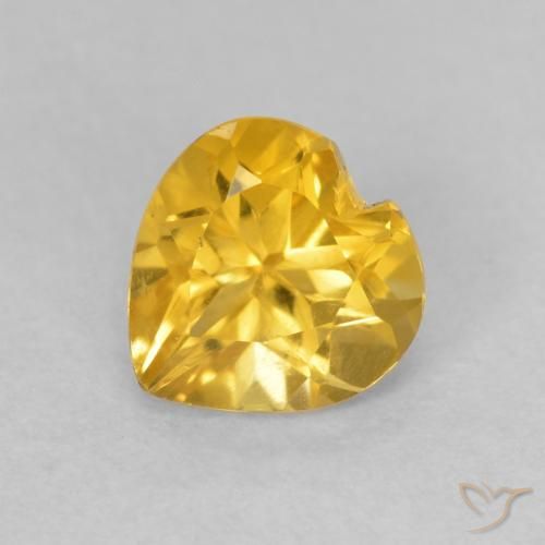 0.73ct Натуральный Средний золотой Цитрин, Сердце, VVS-VS