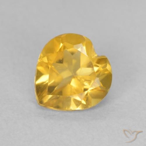 0.63ct Натуральный Средний золотой Цитрин, Сердце, VVS-VS