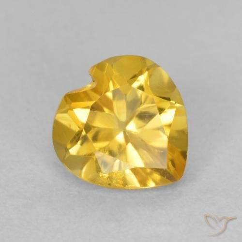 0.73ct Натуральный Золотисто-оранжевый Цитрин, Сердце, VVS-VS