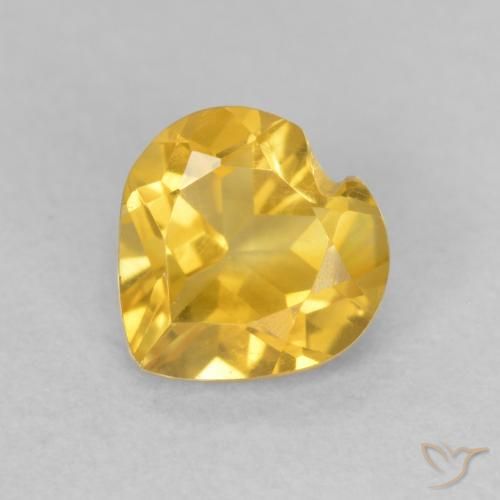 0.74ct Натуральный Средний золотой Цитрин, Сердце, VVS-VS