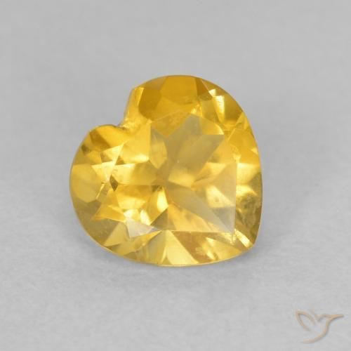 0.71ct Натуральный Золотисто-оранжевый Цитрин, Сердце, VVS-VS
