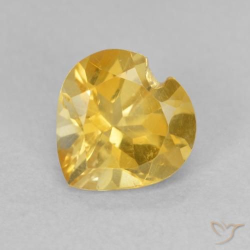 0.80ct Натуральный Золотисто-оранжевый Цитрин, Сердце, VVS-VS