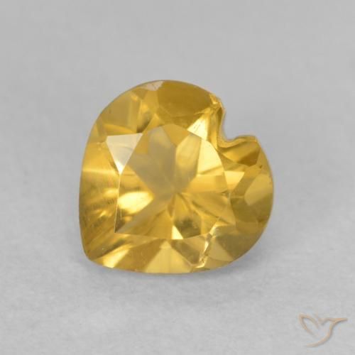 0.75ct Натуральный Средний золотой Цитрин, Сердце, VVS-VS