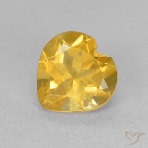 0.76ct Натуральный Золотисто-оранжевый Цитрин, Сердце, VVS-VS