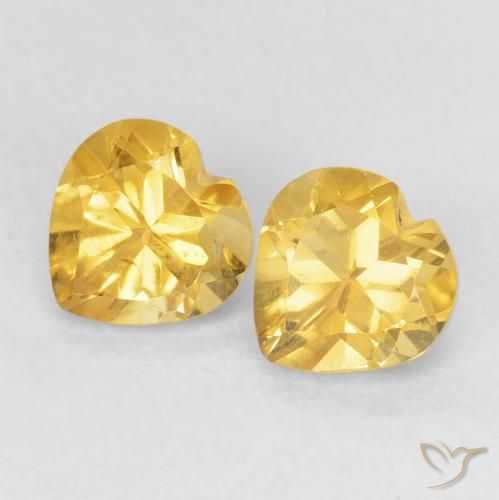 1.63ctw Натуральный Top Gold Цитрин, Сердце, VVS-VS