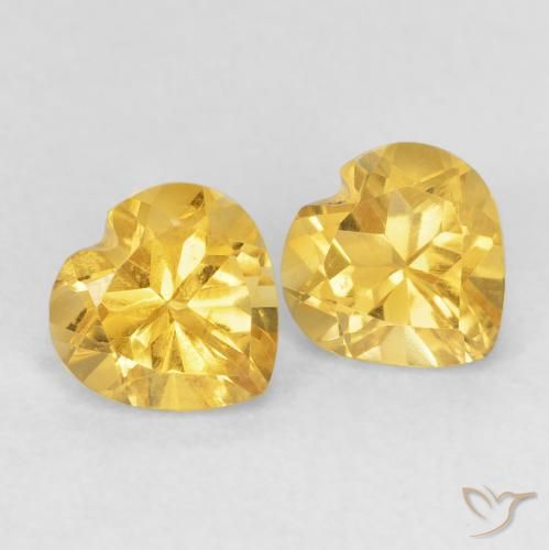 1.63 карата, натуральный Top Gold Цитрин, Сердце, VVS-VS