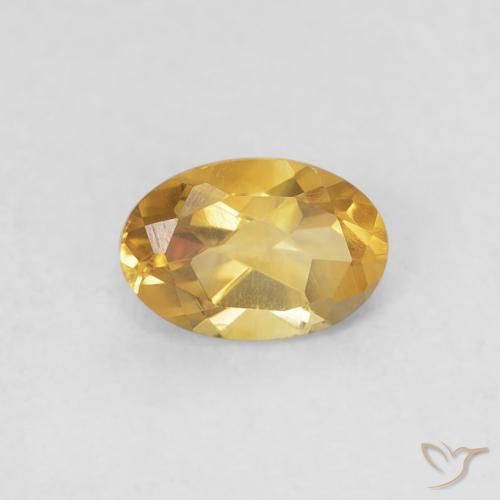 0.44ct Натуральный Золотой Цитрин, Овал, VVS-VS