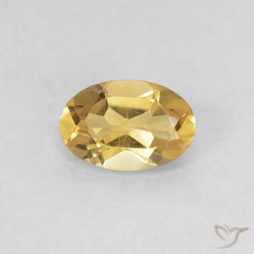 0.44ct Натуральный Золотой Цитрин, Овал, VVS-VS