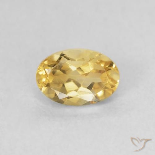 0.51ct Натуральный Золотой Цитрин, Овал, VVS-VS