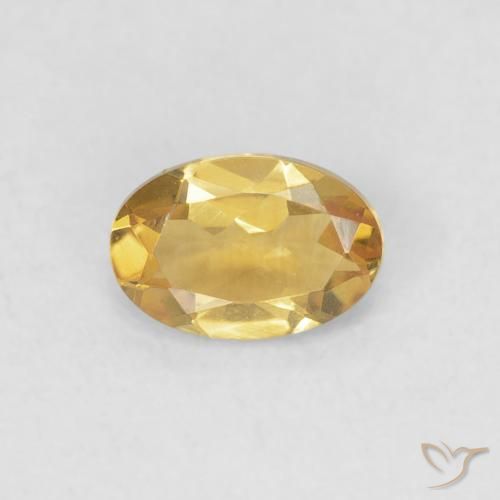 0.41ct Натуральный Золотой Цитрин, Овал, VVS-VS