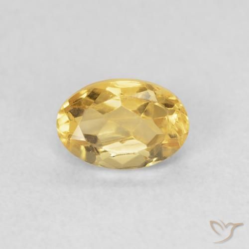 0.51ct Натуральный Золотой Цитрин, Овал, VVS-VS
