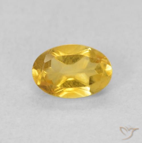 0.46ct Натуральный Средний золотой Цитрин, Овал, VVS-VS