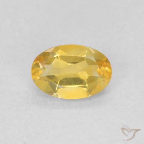 0.42ct Натуральный Средний золотой Цитрин, Овал, VVS-VS