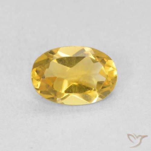 0.41ct Натуральный Средний золотой Цитрин, Овал, VVS-VS