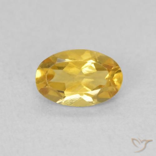 0.41ct Натуральный Золотой Цитрин, Овал, VVS-VS