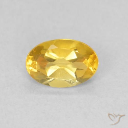 0.43ct Натуральный Золотисто-оранжевый Цитрин, Овал, VVS-VS