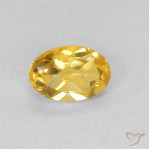 0.49ct Натуральный Золотой Цитрин, Овал, Чистота VVS