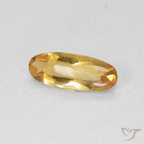0.78 карата, натуральный Medium Light-Golden Цитрин, Овал, Прозрачный