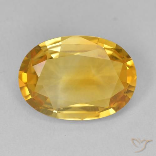 5.76ct Натуральный Темно-золотой Цитрин, Овал, Чистота VVS