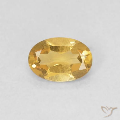 0.38ct Натуральный Золотой Цитрин, Овал, VVS-VS
