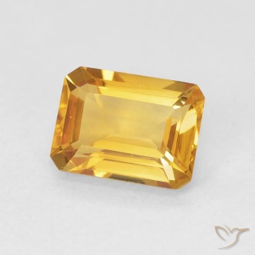 1.59 карата, натуральный Medium Light Orange-Gold Цитрин, Октагон / Изумрудная Огранка, Чистота VVS