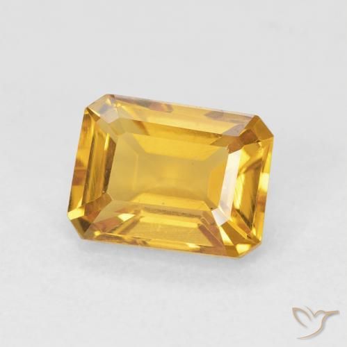 1.58 карата, натуральный Medium Light Orange-Gold Цитрин, Октагон / Изумрудная Огранка, Чистота VVS