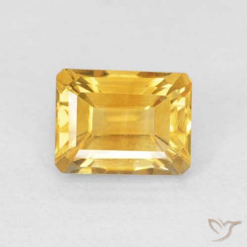 1.93ct Натуральный Среднее золото Цитрин, Изумрудная огранка, Чистота VVS