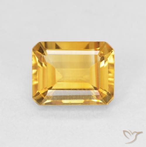 1.64ct Натуральный Medium Light Orange-Gold Цитрин, Изумрудная огранка, Чистота VVS