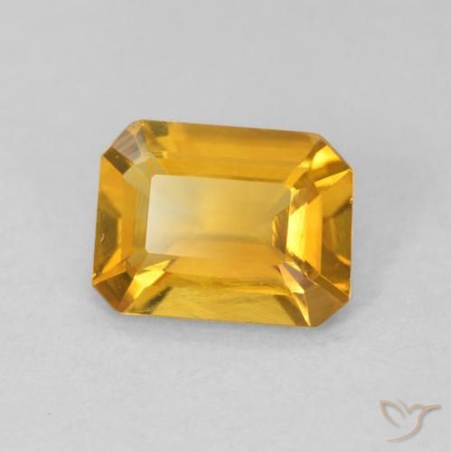 1.13 карата, натуральный Medium Light Orange-Gold Цитрин, Октагон / Изумрудная Огранка, VVS-VS