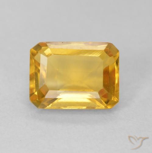 1.62ct Натуральный Medium Light Orange-Gold Цитрин, Изумрудная огранка, VVS-VS