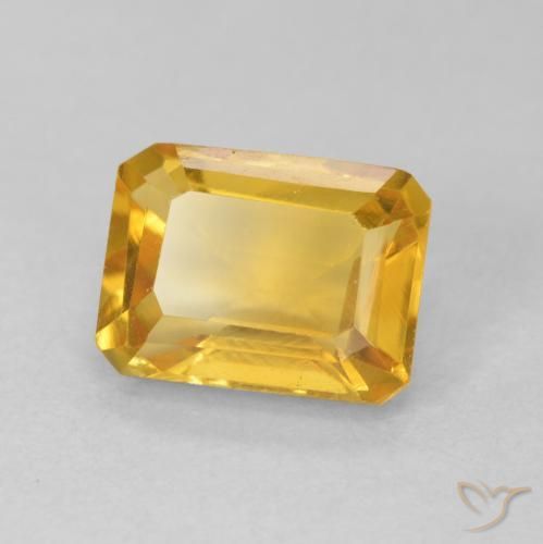 1.62 карата, натуральный Medium Light Orange-Gold Цитрин, Октагон / Изумрудная Огранка, VVS-VS
