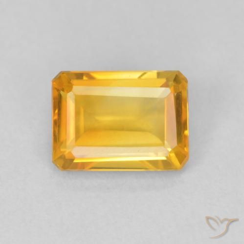 1.26ct Натуральный Medium Light Orange-Gold Цитрин, Изумрудная огранка, VVS-VS