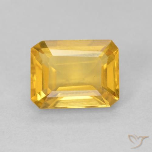 1.64ct Натуральный Яркое золото Цитрин, Изумрудная огранка, VVS-VS