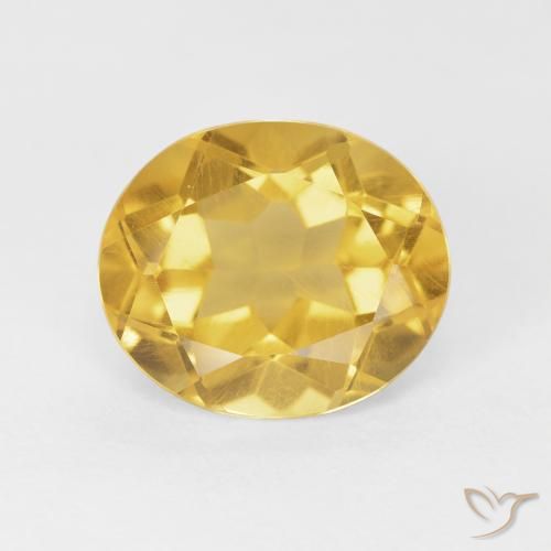 4.37ct Натуральный Золотисто-оранжевый Цитрин, Овал, VVS-VS