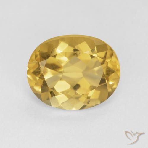 4.09ct Натуральный Средний золотой Цитрин, Овал, VVS-VS
