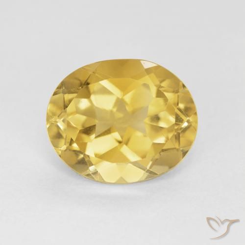 4.08ct Натуральный Средний золотой Цитрин, Овал, VVS-VS