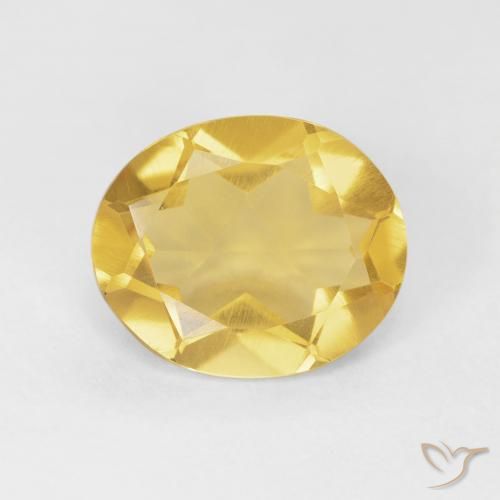 3.92ct Натуральный Золотисто-оранжевый Цитрин, Овал, VVS-VS