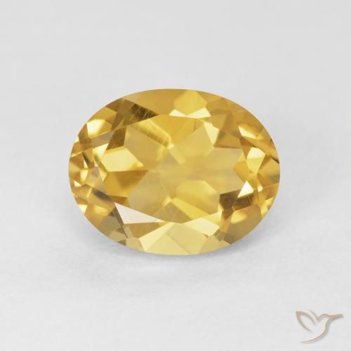 3.88ct Натуральный Средний золотой Цитрин, Овал, VVS-VS
