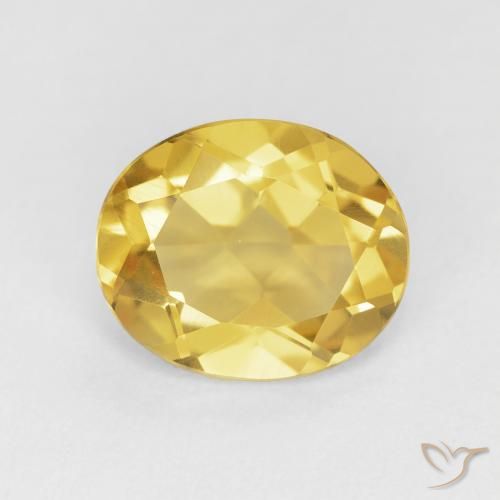 3.94ct Натуральный Золотой Цитрин, Овал, Чистота VVS