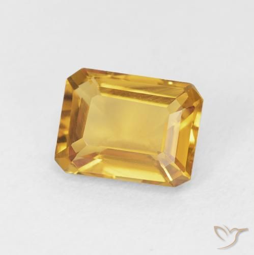 1.44 карата, натуральный Medium Light Orange-Gold Цитрин, Октагон / Изумрудная Огранка, VVS-VS