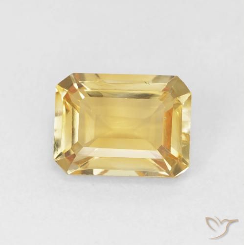 1.48ct Натуральный Золотой Цитрин, Изумрудная огранка, Чистота VS