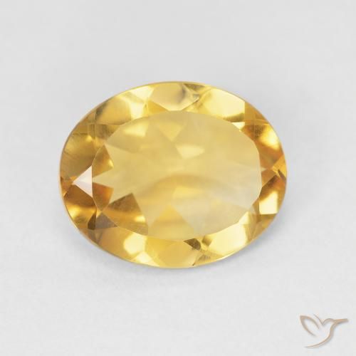 3.47ct Натуральный Medium Light Orange-Gold Цитрин, Овал, VVS-VS