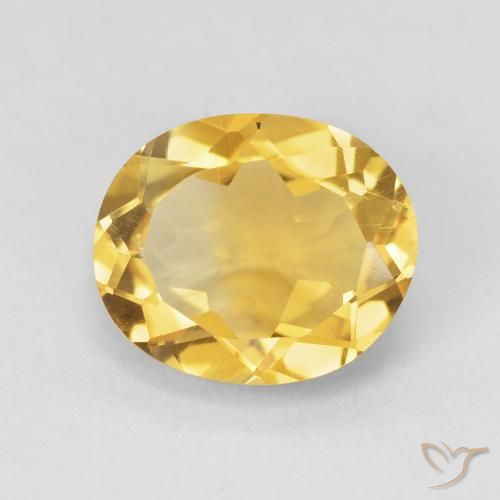 4.44ct Натуральный Золотой Цитрин, Овал, VVS-VS