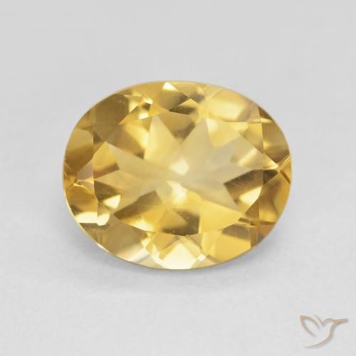 3.95ct Натуральный Золотой Цитрин, Овал, VVS-VS