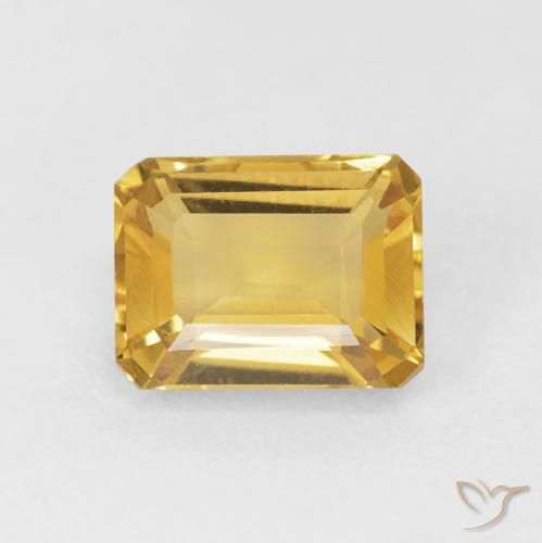 1.78ct Натуральный Золотой Цитрин, Изумрудная огранка, Чистота VVS