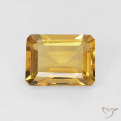 1.62ct Натуральный Золотой Цитрин, Изумрудная огранка, Чистота VVS