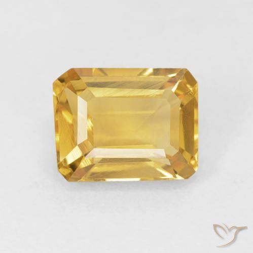1.80ct Натуральный Яркое золото Цитрин, Изумрудная огранка, Чистота VVS